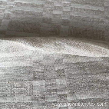 Checked Solid Colour Jacquard Line Linen Cotton Fabric